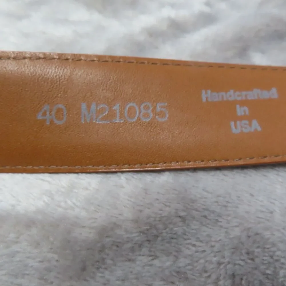 Vintage Brighton Unisex Brown Leather Silver Buckle Croc Embossed Belt‎ Size 40